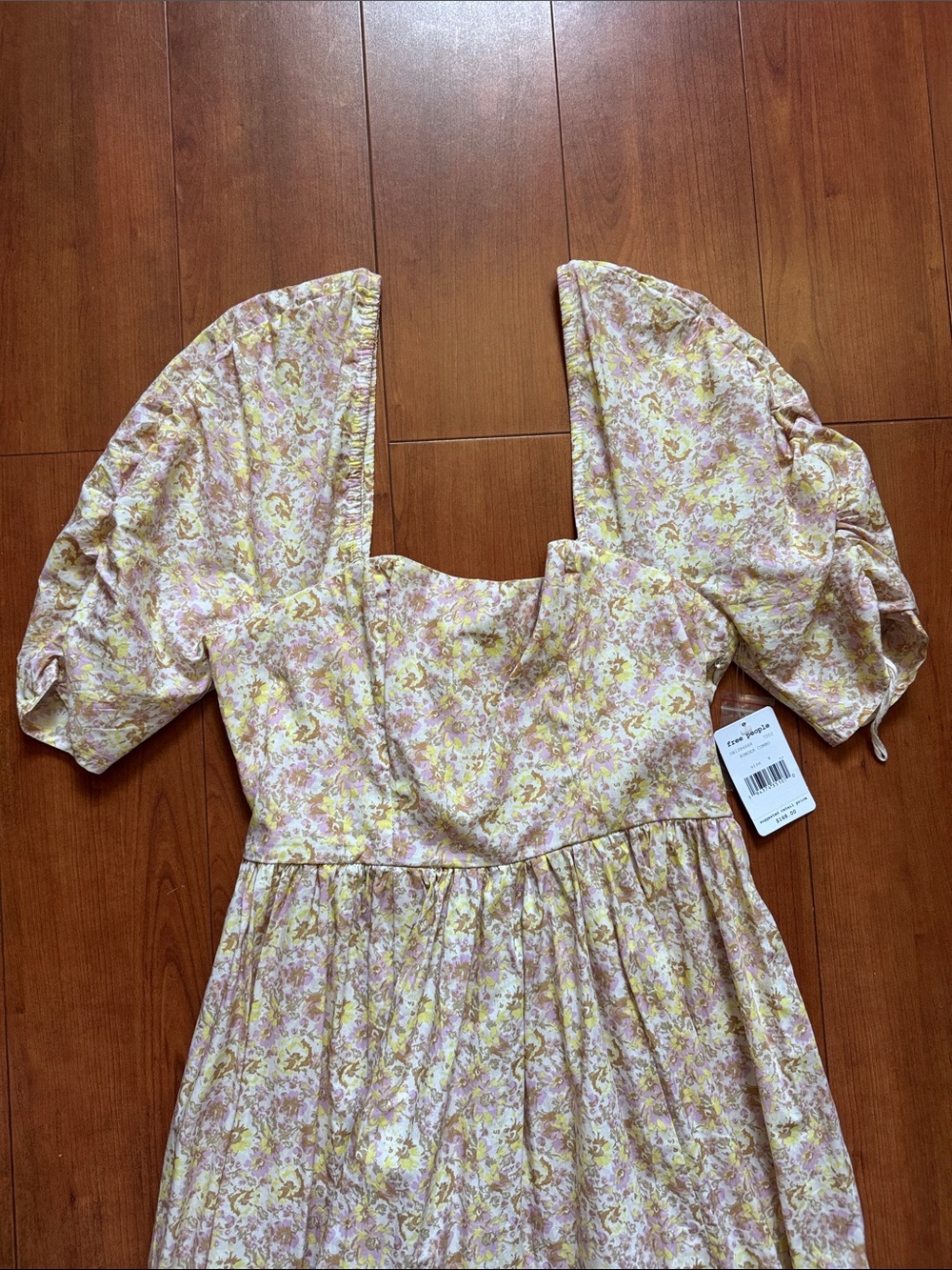 Free People Yellow Floral Puff-Sleeve Maxi Dress - Picture 3 of 6
